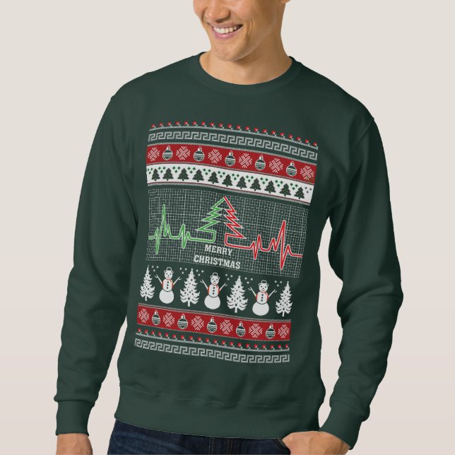 Sweatshirt Joyeux Noël Soyez À feuillage persistant dans votr (Devant)