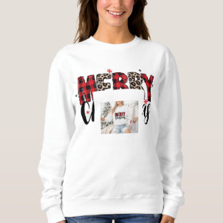 Sweatshirt Joyeux Noël Ty plaid buffle et imprimé léopard