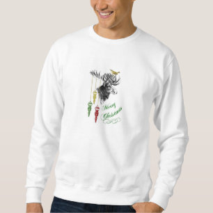Sweatshirt Joyeux Noël vintage Ornements d'orignaux d'orignau