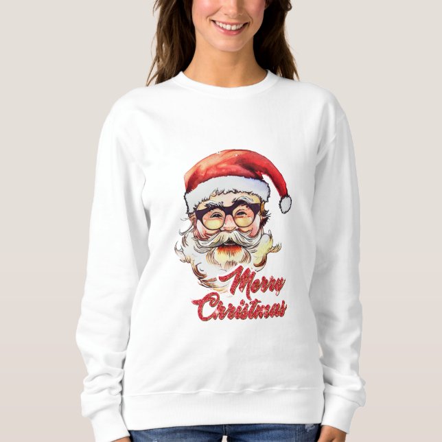 Sweatshirt Joyeux Noël Vintage Père Noël (Devant)