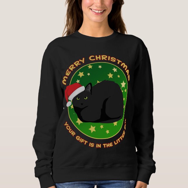 Sweatshirt Joyeux Noël Votre présent est dans la boîte à liti (Devant)