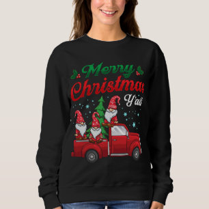 Sweatshirt Joyeux Noël Y'all avec des Gnomes Plaid À damiers