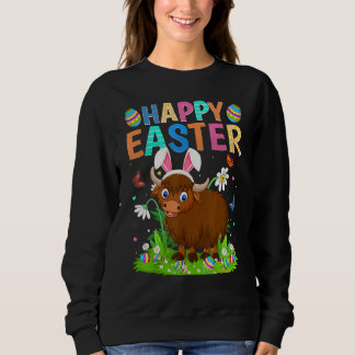 Sweatshirt Joyeux oeuf de lapin de Pâques Funny Buffalo diman
