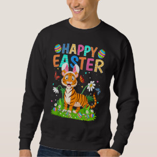 Sweatshirt Joyeux oeuf de lapin de Pâques Funny Tigre dimanch