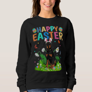 Sweatshirt Joyeux Oeuf Lapin de Pâques Drôle Doberman Chien d