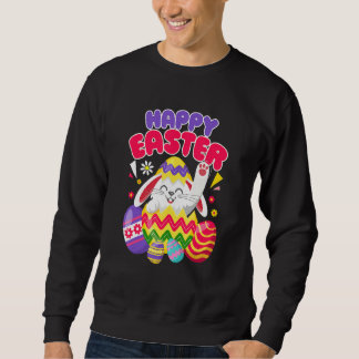 Sweatshirt Joyeux oeufs de Pâques de lapin