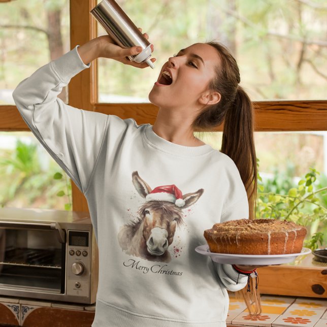 Sweatshirt Joyeux petit âne de Noël, coutume (Créateur téléchargé)