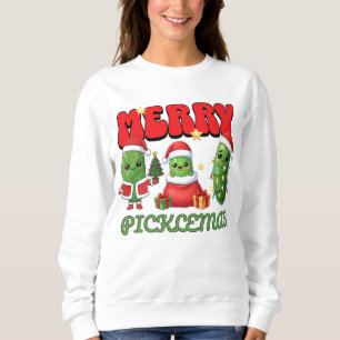 Sweatshirt Joyeux Picklemas Drôle de Pun de Noël Pickle Migno