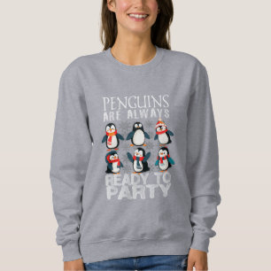 Sweatshirt Joyeux pingouins font toujours la fête de la femme