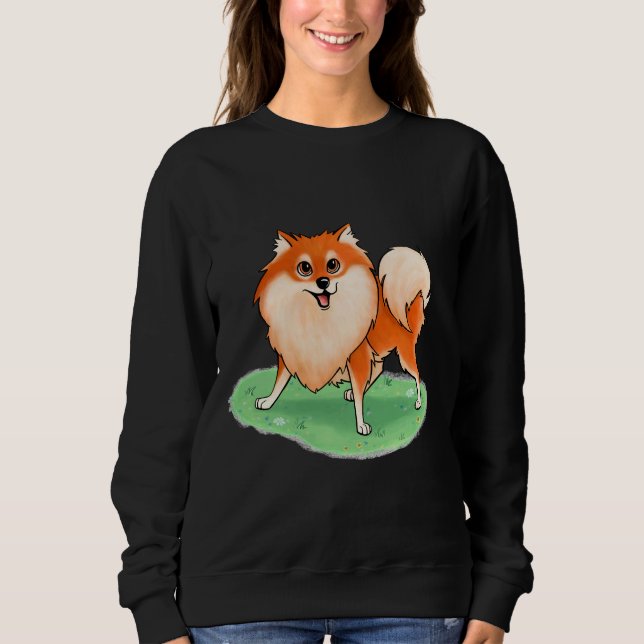 Sweatshirt Joyeux Poméranien 65 (Devant)