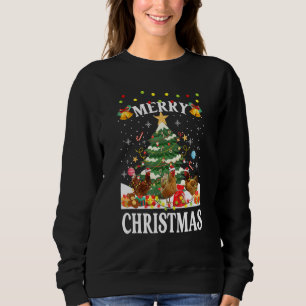 Sweatshirt Joyeux poulet Fée de Noël Père Noël Casquette Ligh