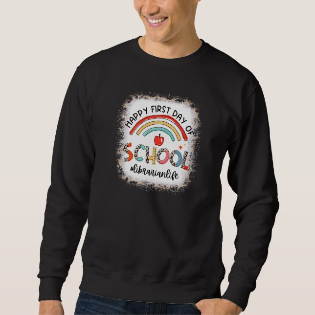 Sweatshirt Joyeux Premier Jour De L'École Leopard Rainbow Lib (Devant)