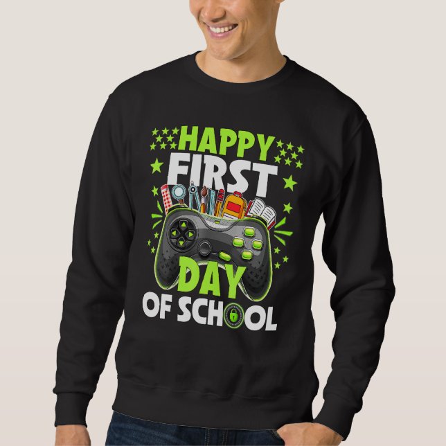 Sweatshirt Joyeux Premier Jour De L'École Pré K Enseignant Ét (Devant)