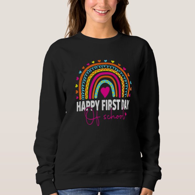 Sweatshirt Joyeux Premier Jour D'École  Enseignants Élèves Ar (Devant)