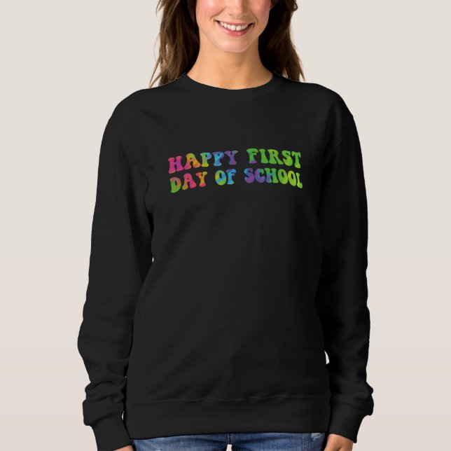 Sweatshirt Joyeux Premier Jour D'école Enseignants Élèves Cra (Devant)