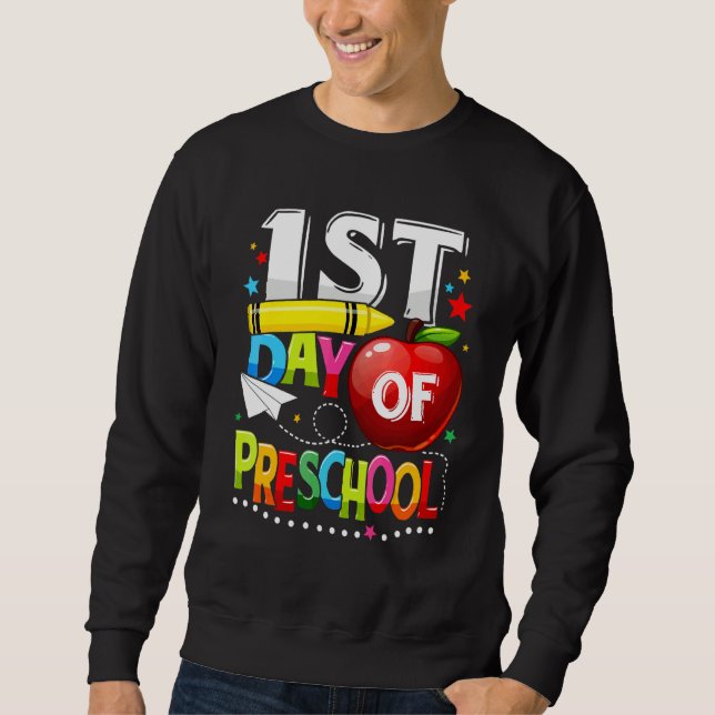 Sweatshirt Joyeux premier jour d'enseignant de maternelle Ret (Devant)