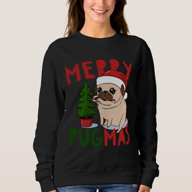 Sweatshirt Joyeux Pugmas Carlin de Noël classique T-shirt 5 (Devant)