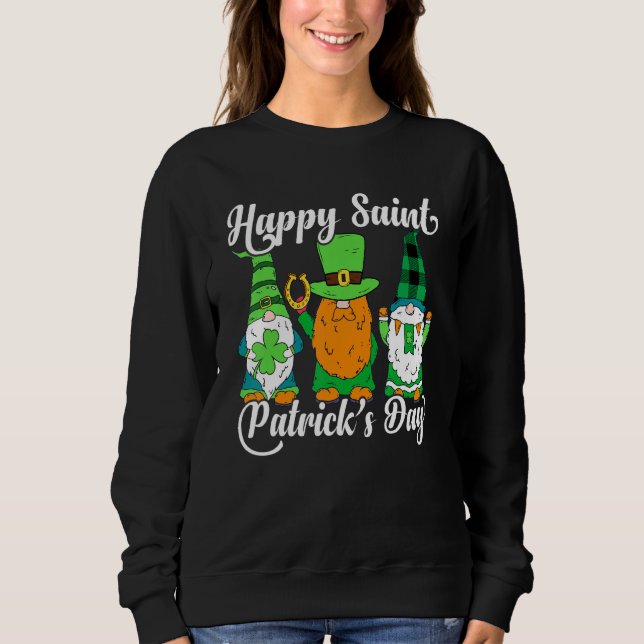Sweatshirt Joyeux Saint Patrick S Day Gnomes Shamrock Leprech (Devant)