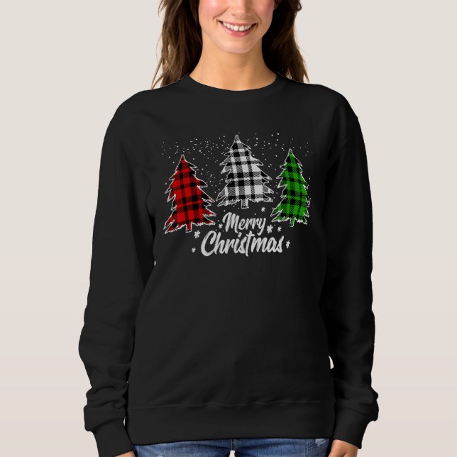 Sweatshirt Joyeux sapin de Noël Buffalo plaqué Rouge Blanc (Devant)