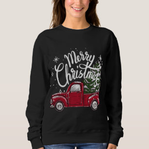 Sweatshirt Joyeux sapin de Noël sur Red Truck Car Cos