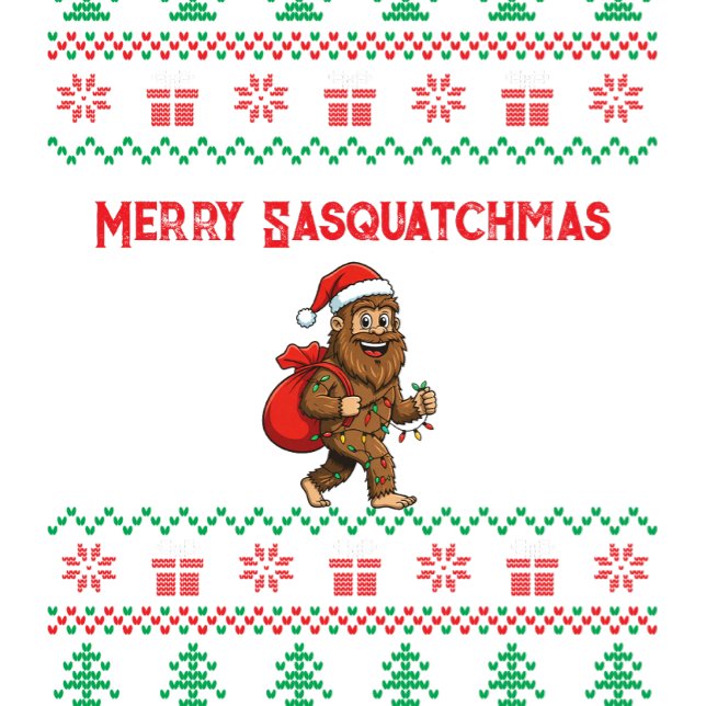 Sweatshirt Joyeux Sasquatchmas Modèle de Noël laid (Créateur téléchargé)