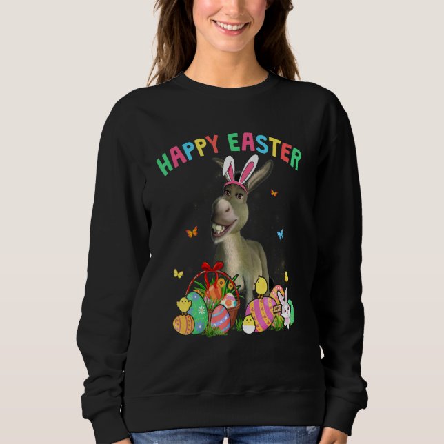 Sweatshirt Joyeux Singe De Lapin De Pâques Mignonne Avec Pani (Devant)