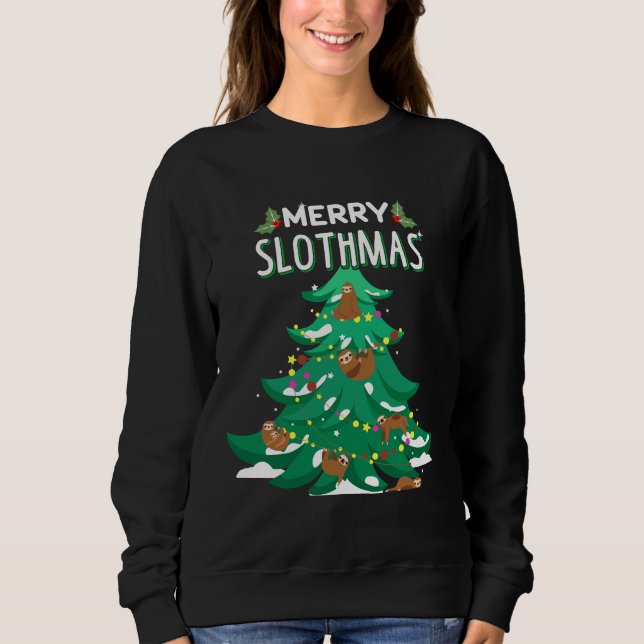 Sweatshirt Joyeux Slothmas Funny Christmas Swea (Devant)