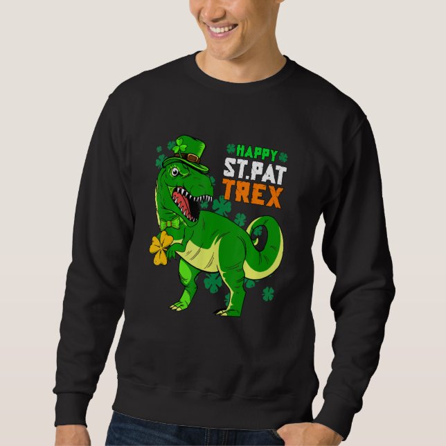 Sweatshirt Joyeux St Pat T Rex Saint Patrick's Day Dinosaur B (Devant)