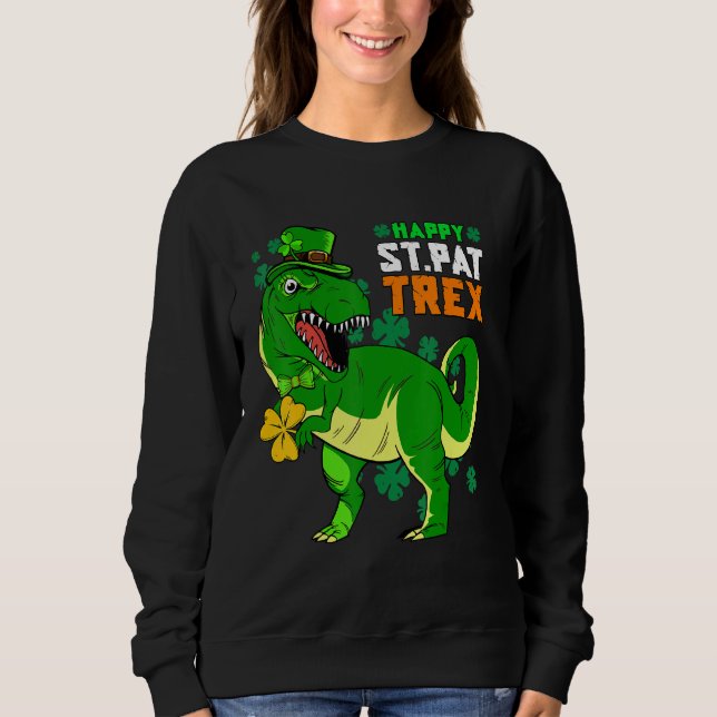 Sweatshirt Joyeux St Pat Trex Day Saint Patrick Dinosaur Garç (Devant)
