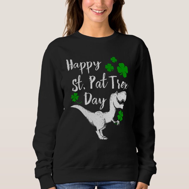 Sweatshirt Joyeux St Pat Trex Day T Shirt Dinosaur St Patrick (Devant)