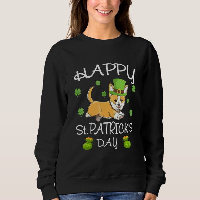 Sweatshirt Joyeux St Patrick S Day Funy Saint Patricks Corgi  (Devant)