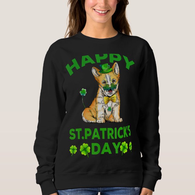 Sweatshirt Joyeux St Patrick's Day Funy Saint Patricks Corgi  (Devant)