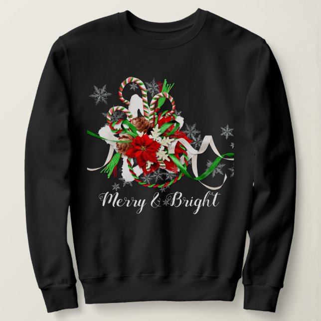 Sweatshirt Joyeux Sucres de canne de Noël (Design devant)