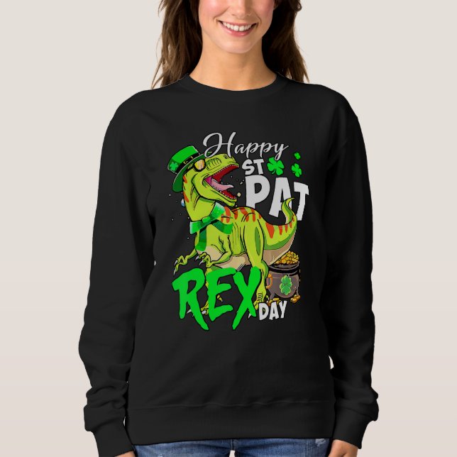 Sweatshirt Joyeux T Rex Saint Patrick S Day Dinosaur Garçons  (Devant)