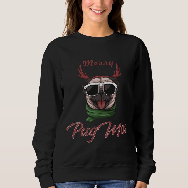 Sweatshirt Joyeux T-shirt classique Pugmas 565 (Devant)