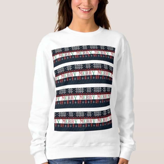 Sweatshirt Joyeux tricot de Noël (Devant)