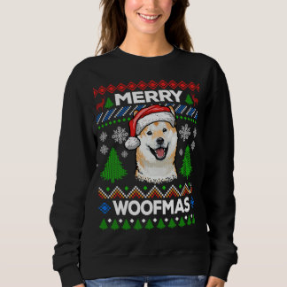 Sweatshirt Joyeux Woofmas Douleur moche Noël Shiba