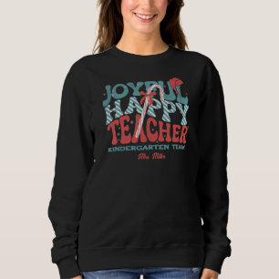 Sweatshirt Joyful Happy Teacher Christmas Retro