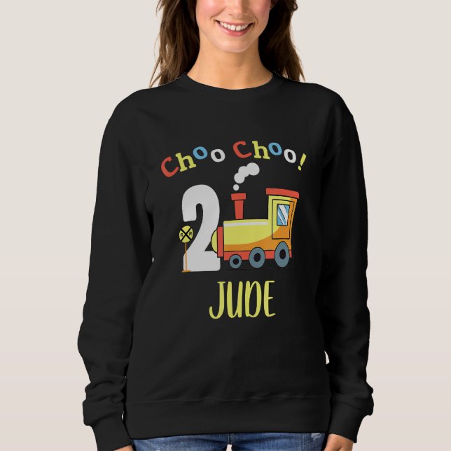 Sweatshirt Jude Choo Choo Deux Train 2e Anniversaire à 2 ans (Devant)