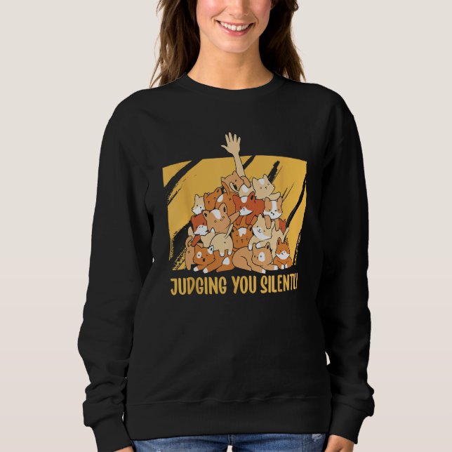 Sweatshirt Judging You Silently  Cat  Humor Kitten Memes (Devant)