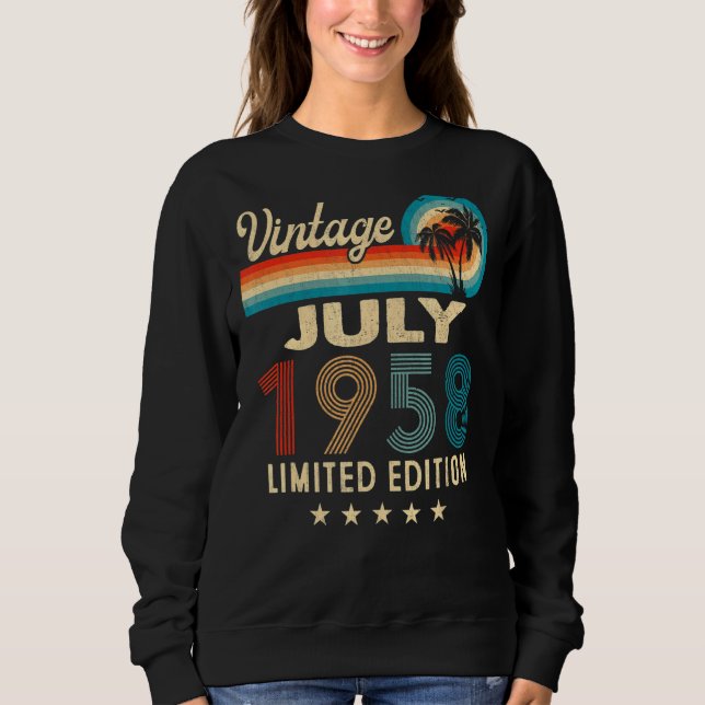 Sweatshirt Juillet 1958 64e anniversaire Vintage (Devant)