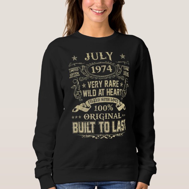 Sweatshirt Juillet 1974 48 Ans 48ème Anniversaire (Devant)