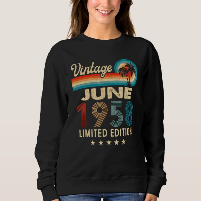 Sweatshirt Juin 1958 64e anniversaire Vintage (Devant)
