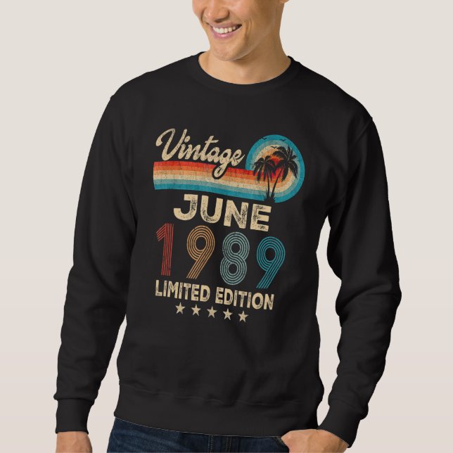 Sweatshirt Juin 1989 33e anniversaire Vintage (Devant)