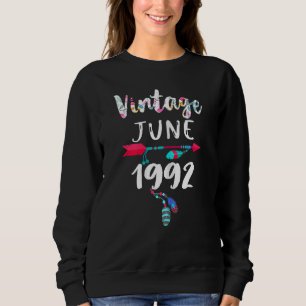 Sweatshirt Juin Filles 1992 30e anniversaire 30 ans Fabriqué