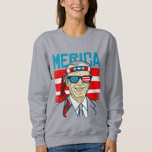 Sweatshirt july 4th president biden merica usa (Devant)