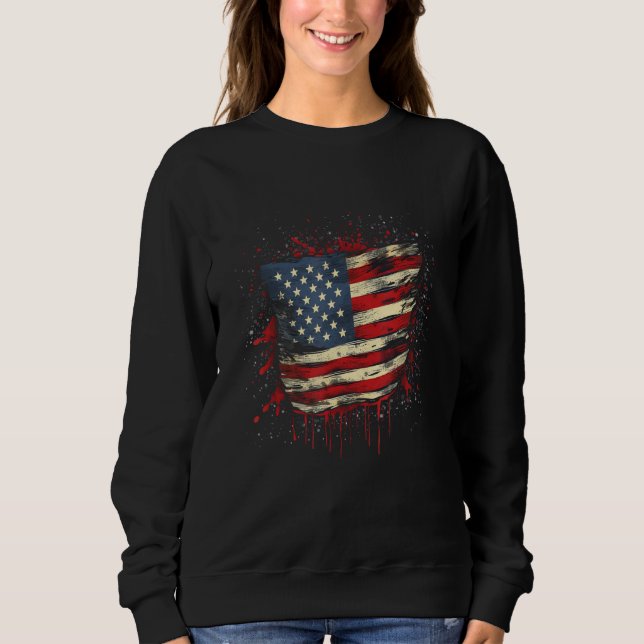 Sweatshirt July 4th Product  Patriotism, American Flag_2 (Devant)