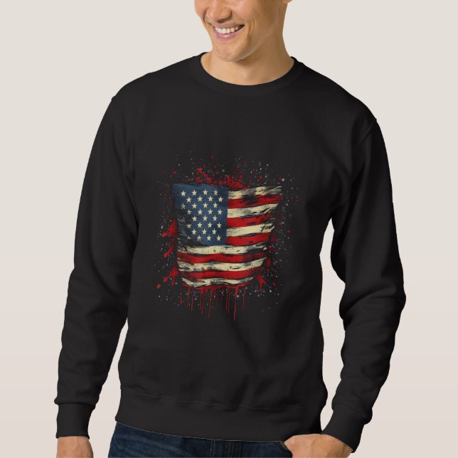 Sweatshirt July 4th Product  Patriotism, American Flag_2 (Devant)