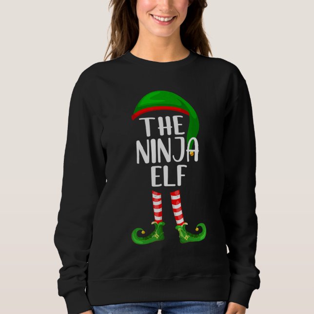 Sweatshirt Jumelage de famille Noël Le Ninja Elf (Devant)