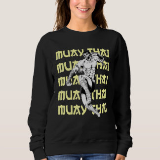 Sweatshirt Jumping Crâne Muay Thai Fighter Répétition Texte K